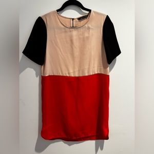 Zara Colorblocked Mini Crepe Dress